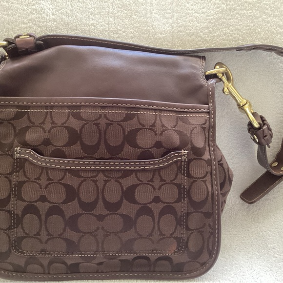 Coach Bleecker Mahogany Leather Jacquard Hobo 11434 Checkbook Wallet 40893 Set - Picture 3 of 9